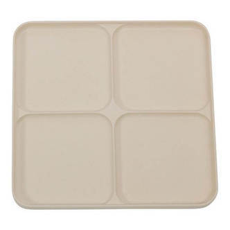 Filibabba -  Bambus Tallerken m. 4 Rum - Cream