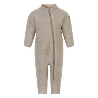 Mikk-Line - Køredragt Wool Baby Suit - Melange Offwhite - 68