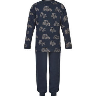 Minymo -  Nattøj - Navy Night med traktor print - 116