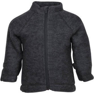 Mikk-Line - Wool Baby Jacket - Anthracite Melange - 98