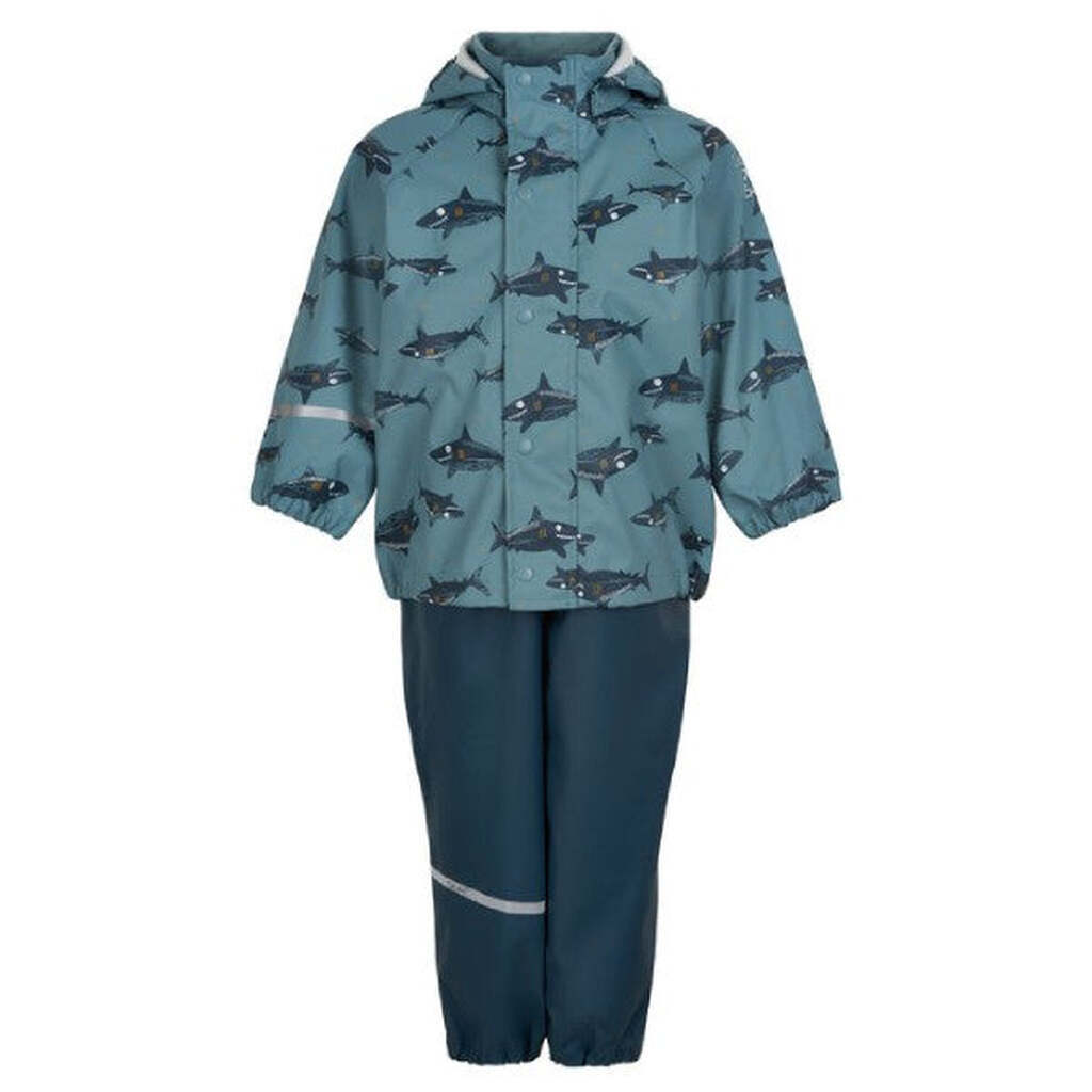 CeLaVi -  Rainwear Set AOP - Smoke Blue - 90