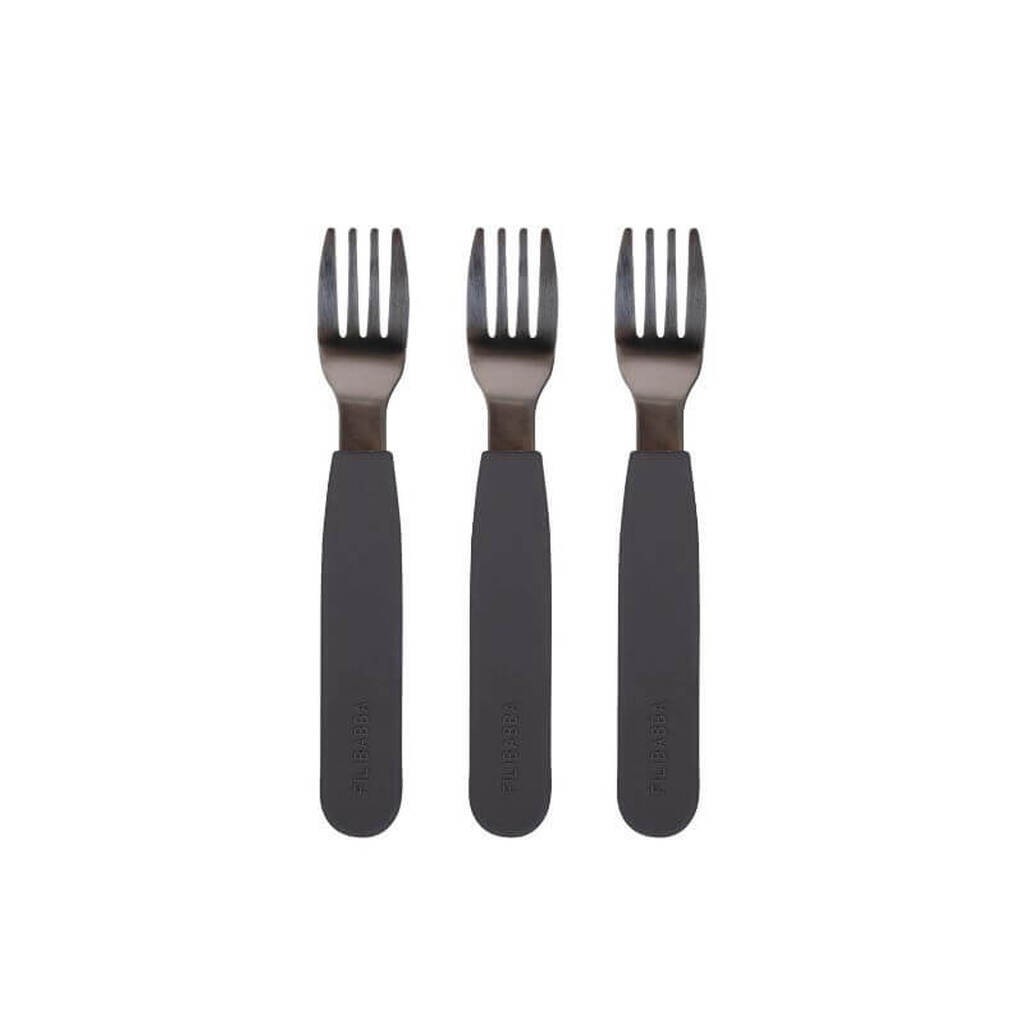 Filibabba - Silikone gafler 3-pak - Stone Grey - One size