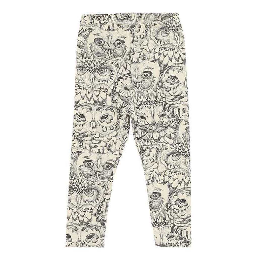 Soft Gallery - Paula Leggings AOP Owl - Cream - 74/9 mdr.