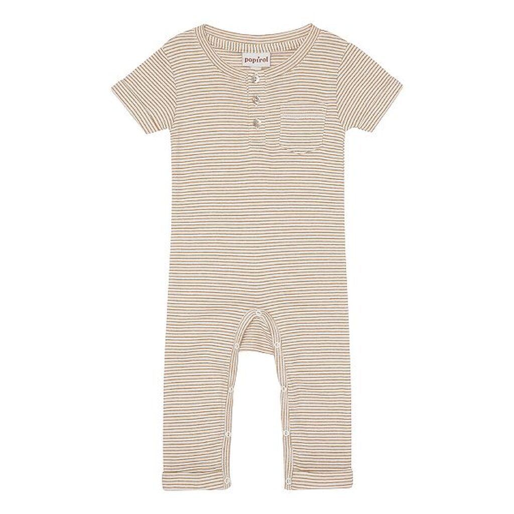 Popirol -  Andi Baby Jumpsuit - Mustard Stripe - 62/3 mdr.