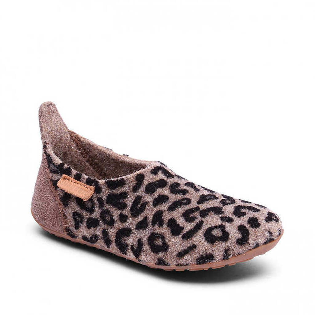Bisgaard - Uldhjemmesko Wool Basic - Brown-Leopard - 27