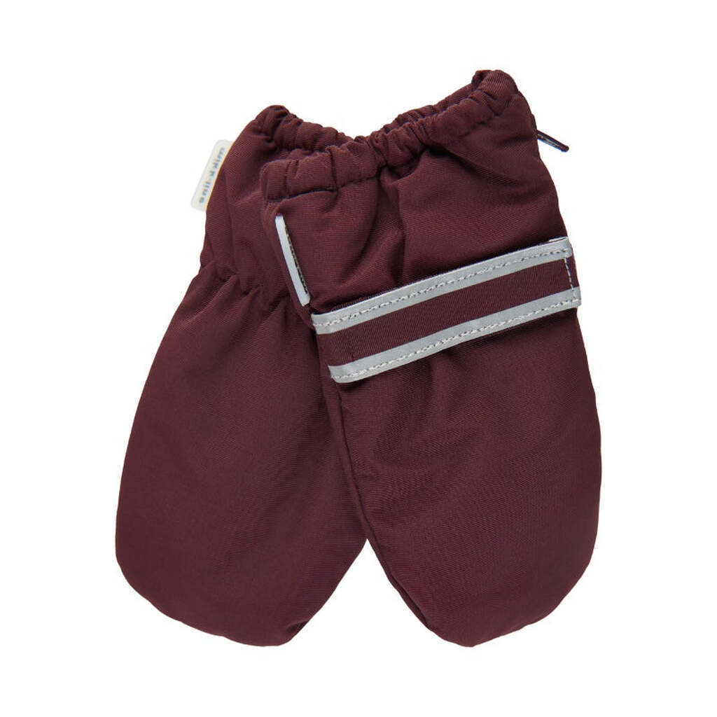 Mikk-Line - Nylon Baby Mittens w. Zip Luffer - Decadent Chocolate - Onesize