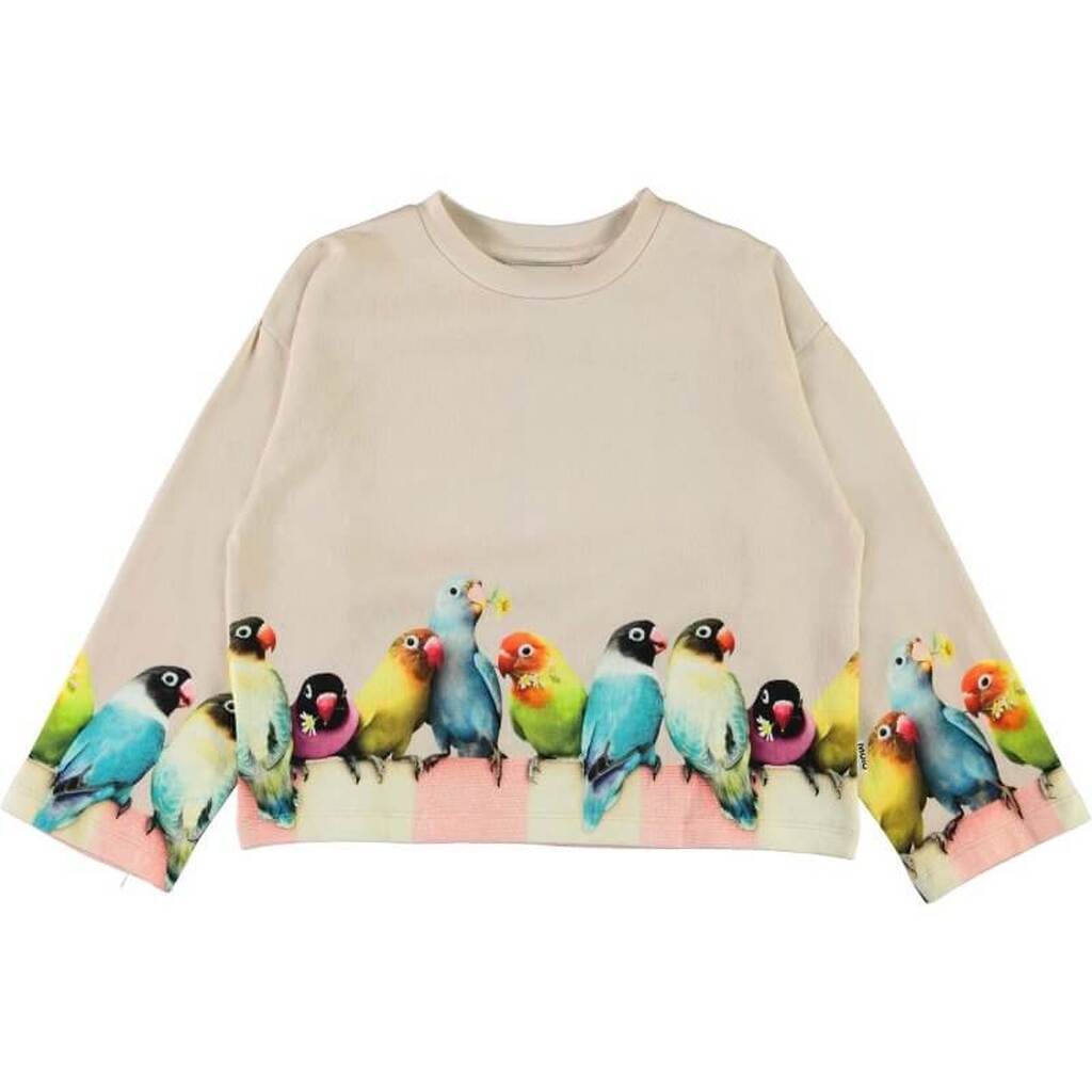 Molo - Mikko Sweatshirt - Love Birds Big - 128 / Pink