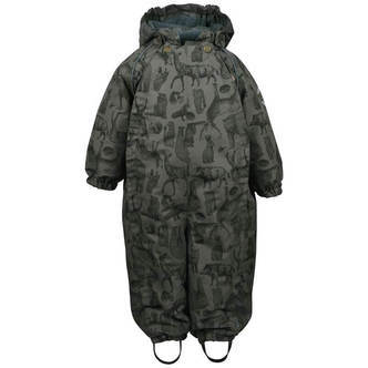 Mikk-Line - Polyester Baby Suit Flyverdragt - AOP Forest - 98