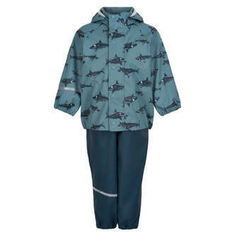 CeLaVi -  Rainwear Set AOP - Smoke Blue - 100