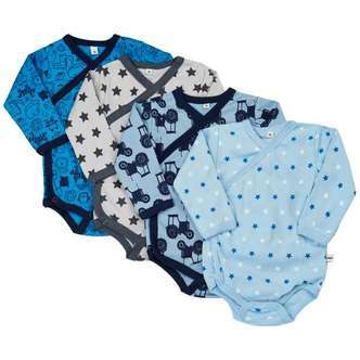 Pippi -  Slå-om-Body 4-pak - Blue - 62