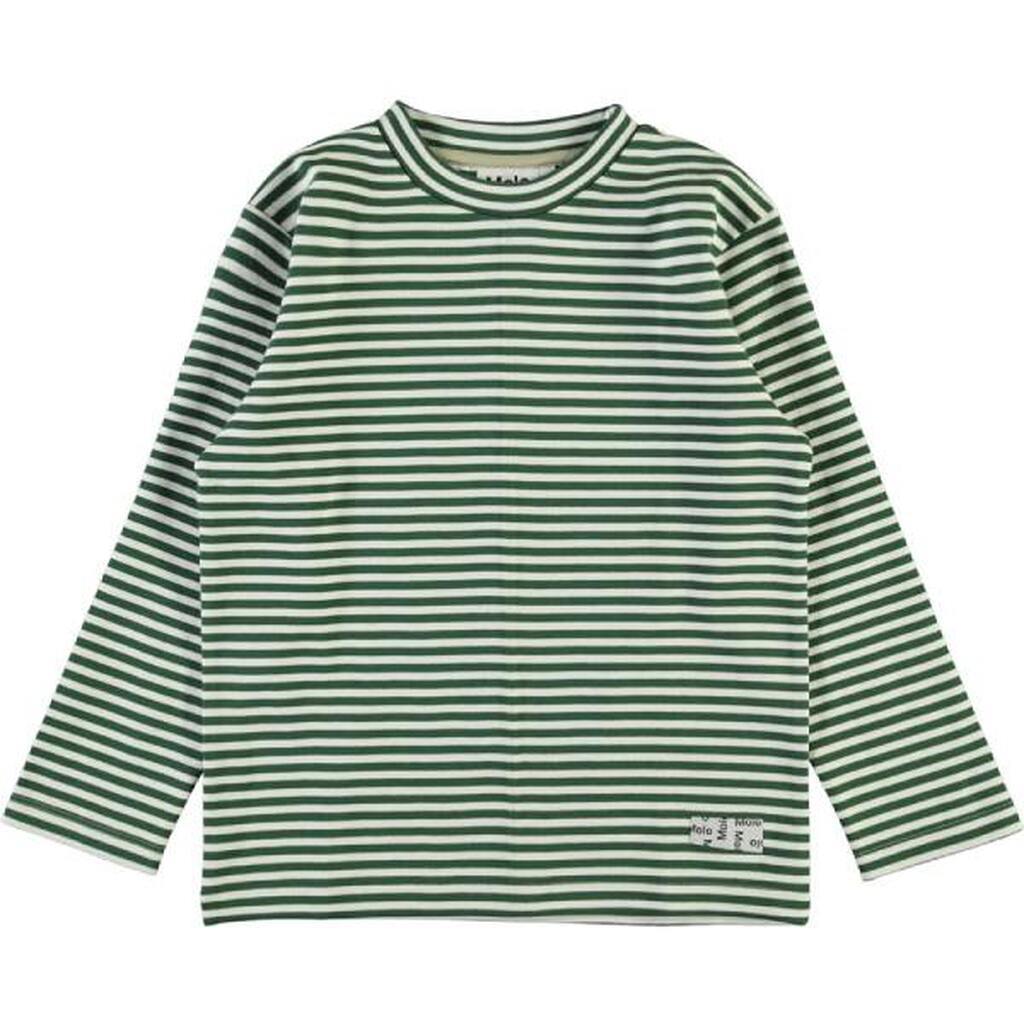 Molo - Mikhail Bluse - Green Stripe - 128