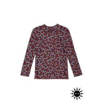 Soft Gallery - Badebluse Astin Sun Shirt - Russet Brown AOP Coral - 5 år