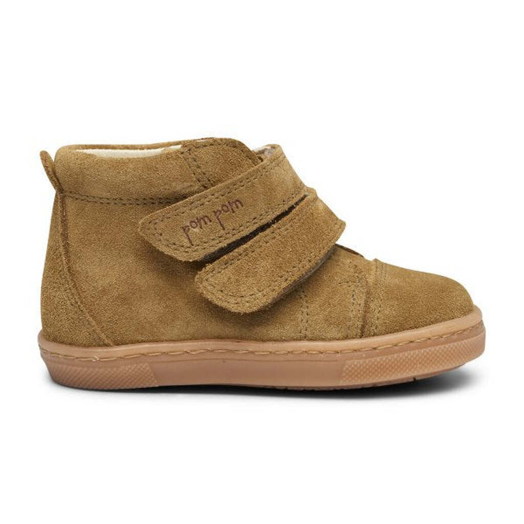 Pom Pom -  Sneaker Velcro Shoe - Light Green Suede - 23