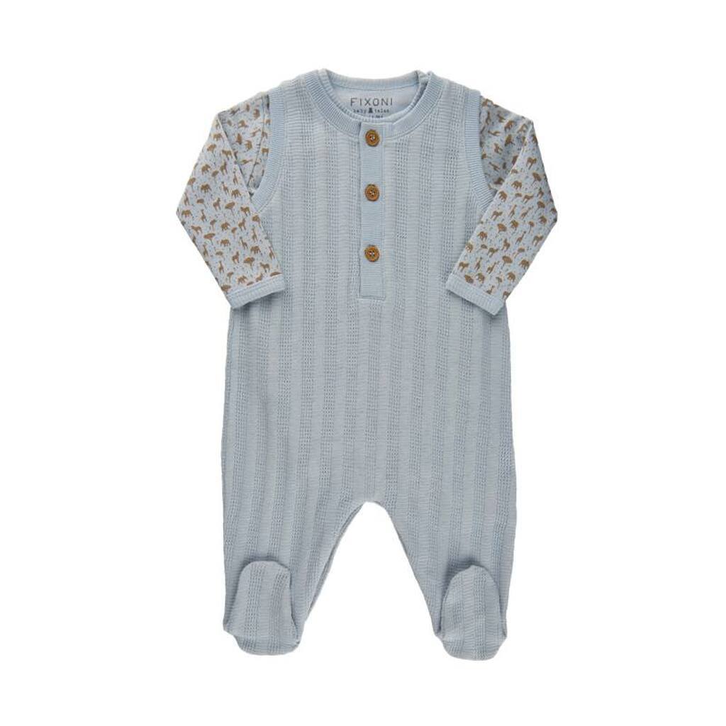 Fixoni -  Heldragt Romper Set - Baby Blue - 56