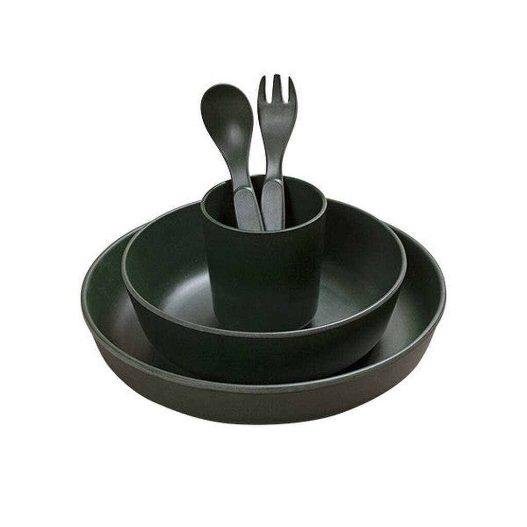 Filibabba -  Bambus Spisesæt - Dark Green - One size