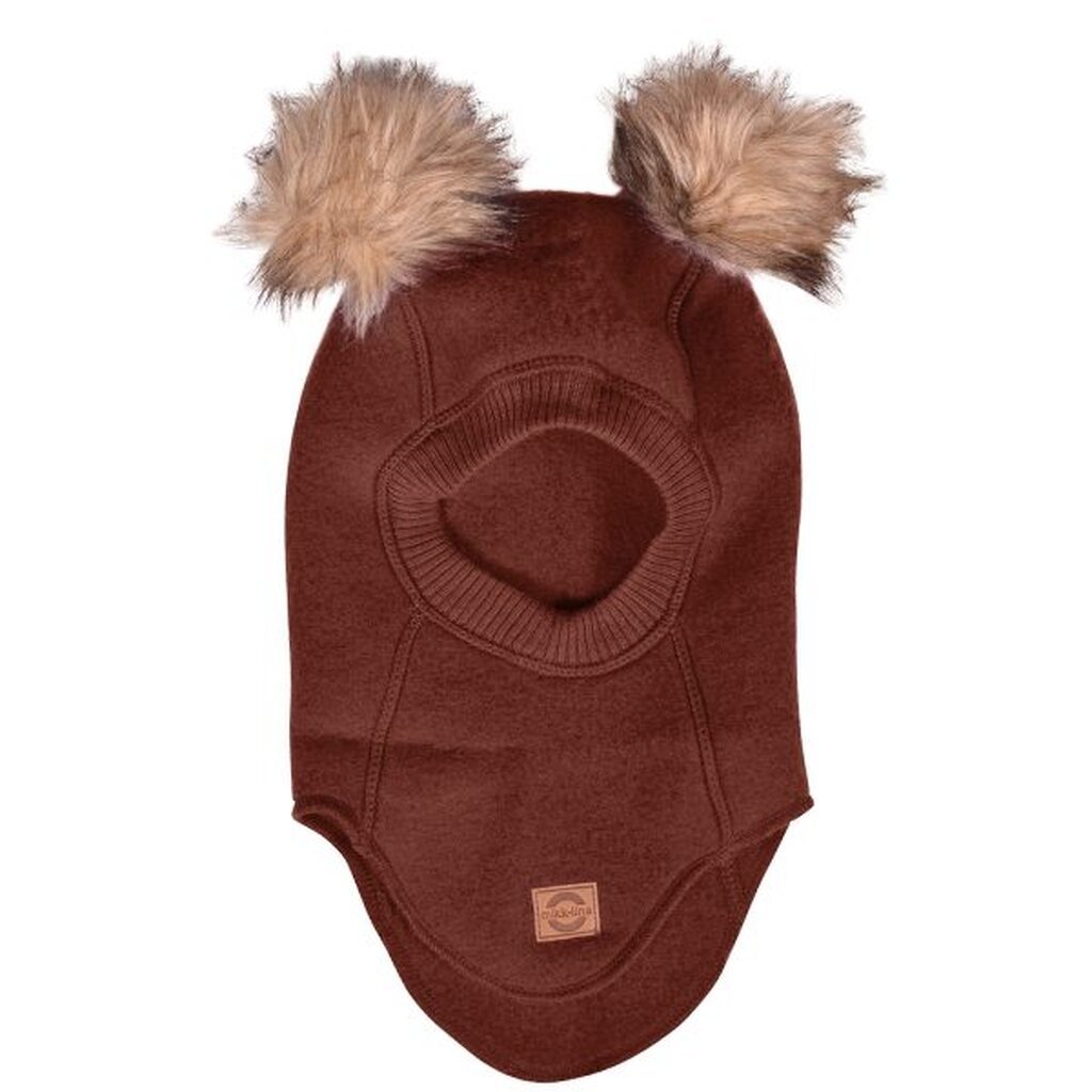 Mikk-Line - Uld Fleece Elefanthue - Madder Brown - 98/104