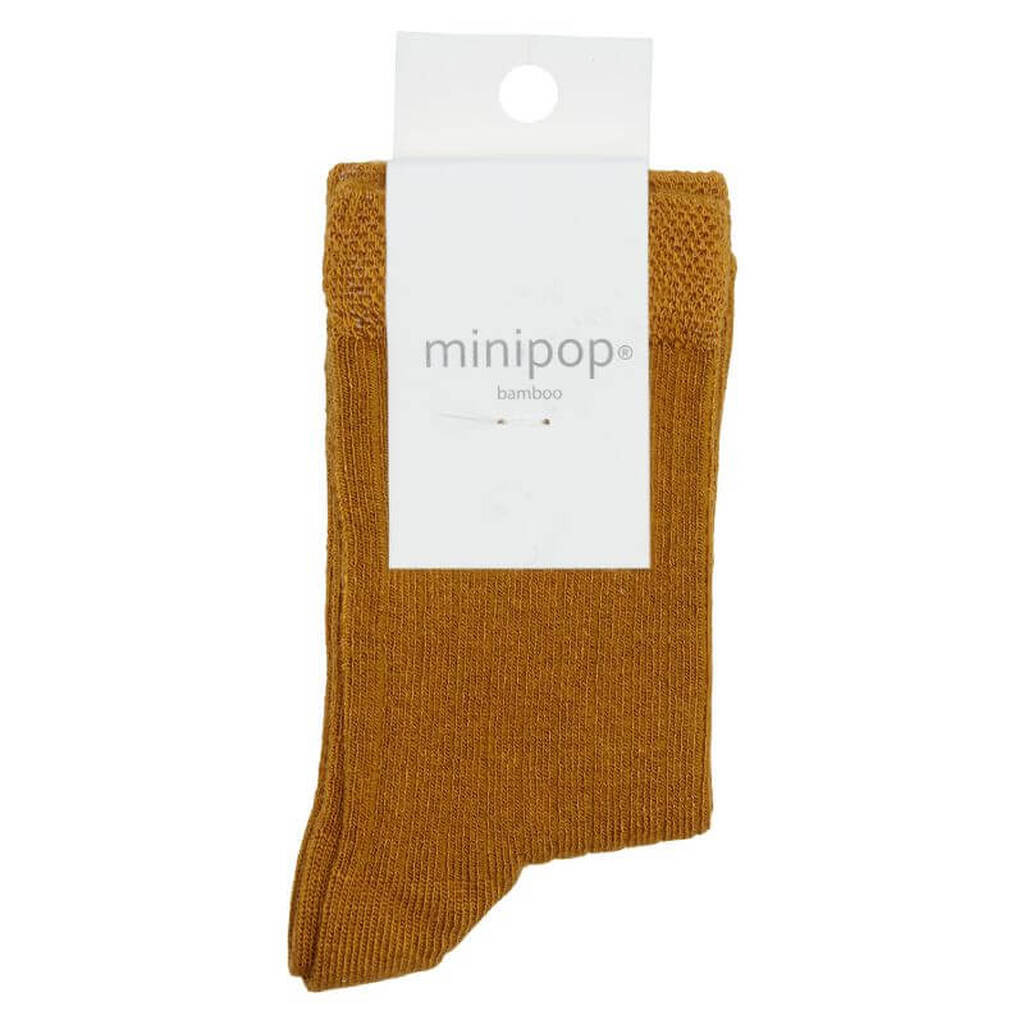 MiniPop -  Bamboo Ankle Socks - Mustard - 23-26 (3-4 år)
