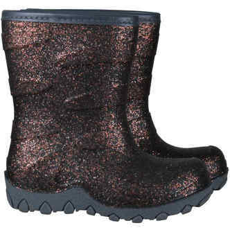 Mikk-Line - Termogummistøvler - Chocolate Brown Glitter - 23