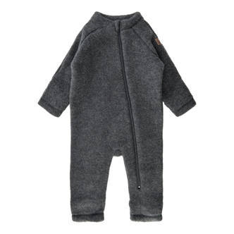 Mikk-Line - Wool Baby Suit - Anthracite Melange - 98