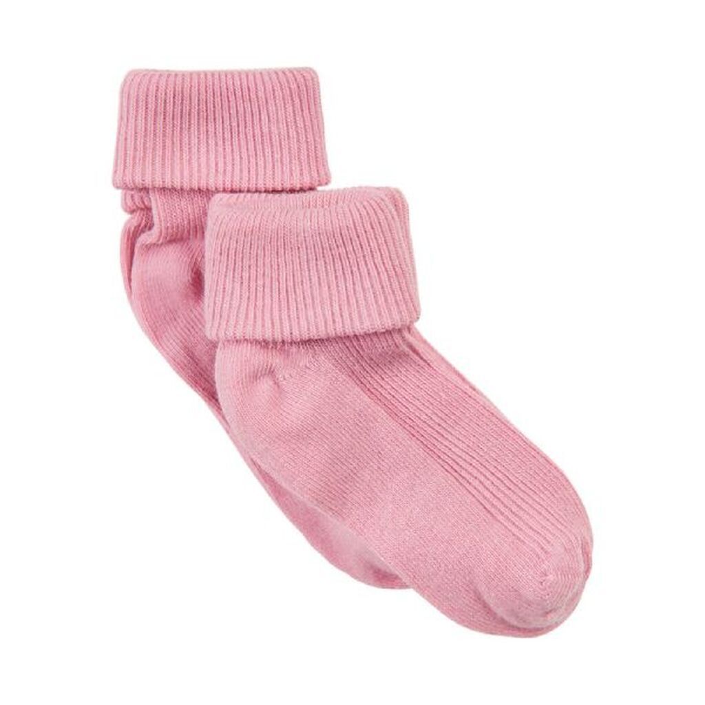 Minymo - Baby Rib Strømper 2-pak - Rose - 19-22