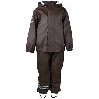 Mikk-Line -  Basic PU Regntøj - Chocolate Brown - 98