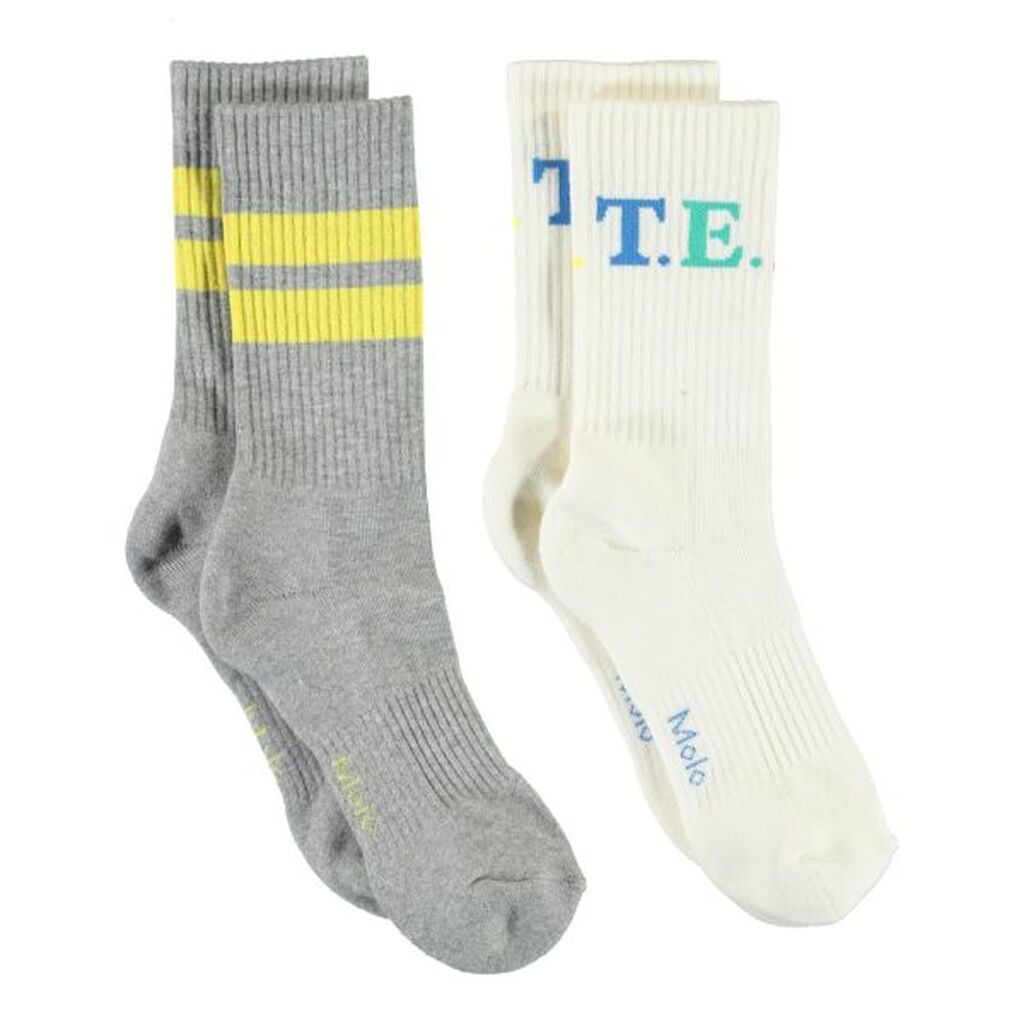 Molo - Norman Strømper 2-pak - Light Grey Melange - 31-34