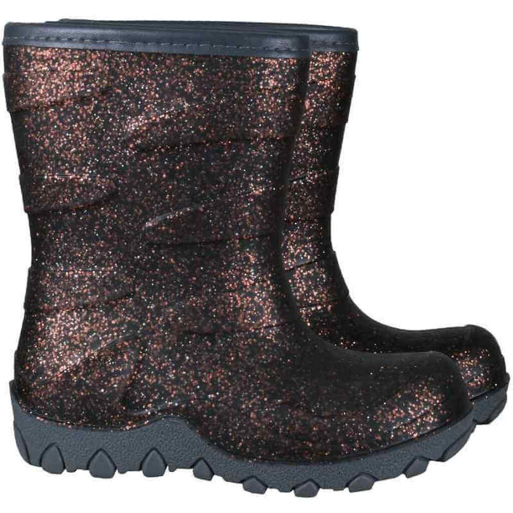 Mikk-Line - Termogummistøvler - Chocolate Brown Glitter - 27