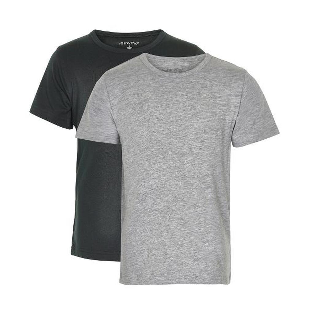 Minymo - T-Shirt Basic 2-pak - Anthacite Black - 98