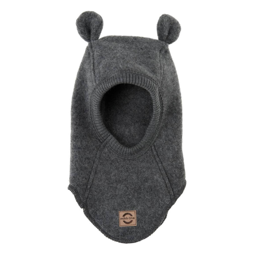 Mikk-Line - Wool Fullface w Ears - Anthracite Melange - 50/56