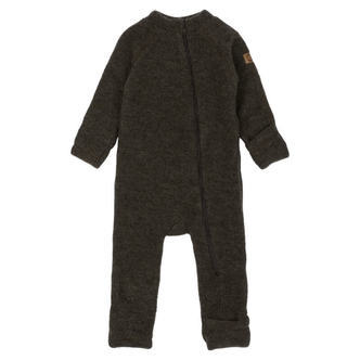 Mikk-Line - Wool Baby Suit - Dark Brown Melange - 86