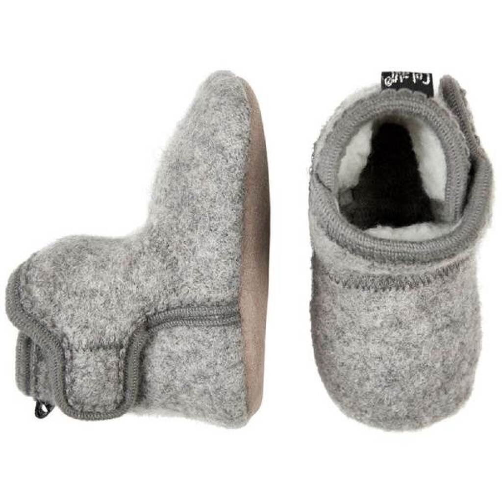 CeLaVi - Baby Uld Sko Velcro - Grey Melange - 19/20
