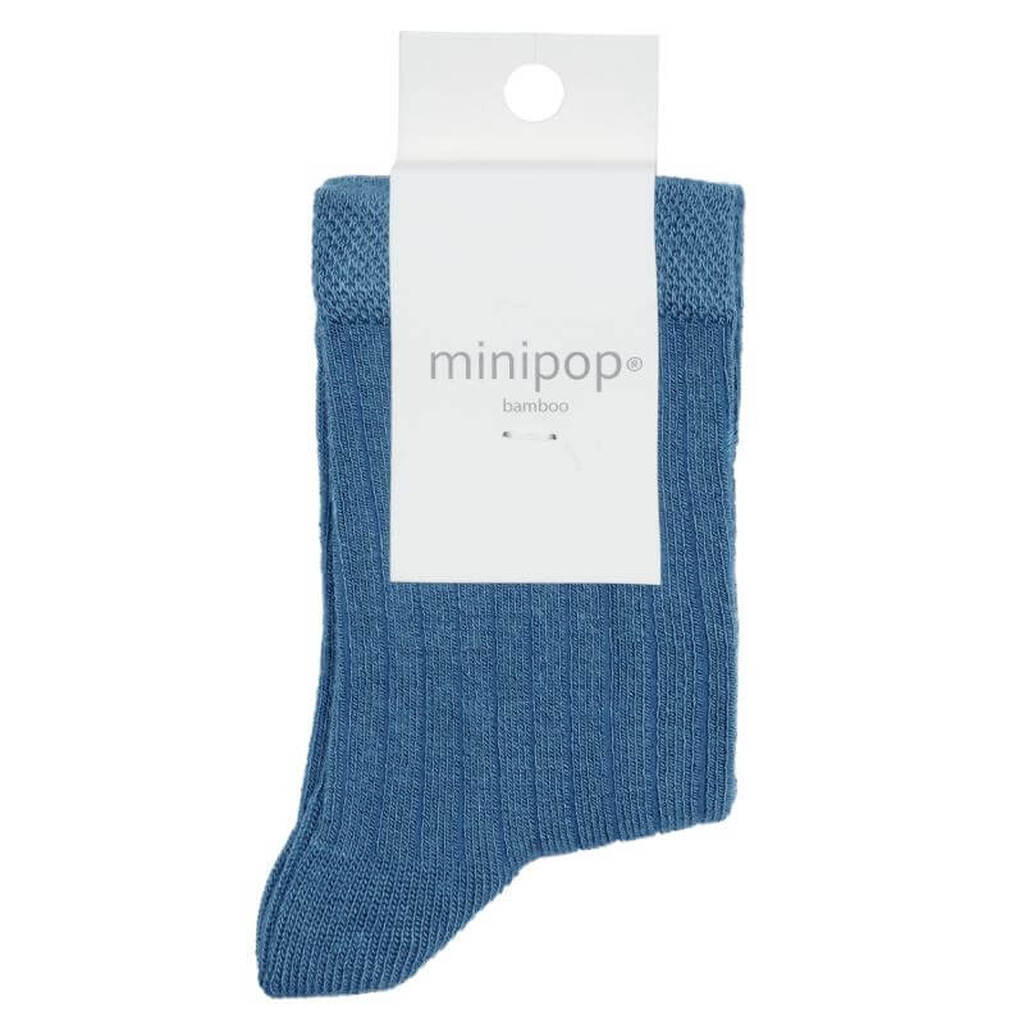 MiniPop -  Bamboo Ankle Socks - Petrol - 31-34 (7-8 år)