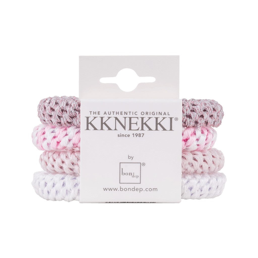 Bon Dep - Kknekki Elastikker - 4-pak Bundle 49 (White/Rose/Pink) - One size