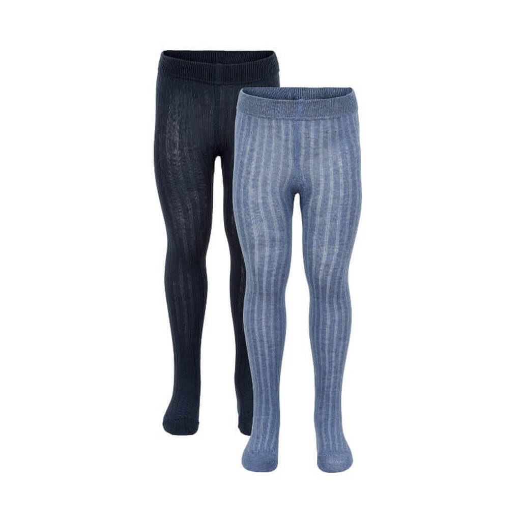 Minymo - Tights 2-pak - Blue Melange - 92/98