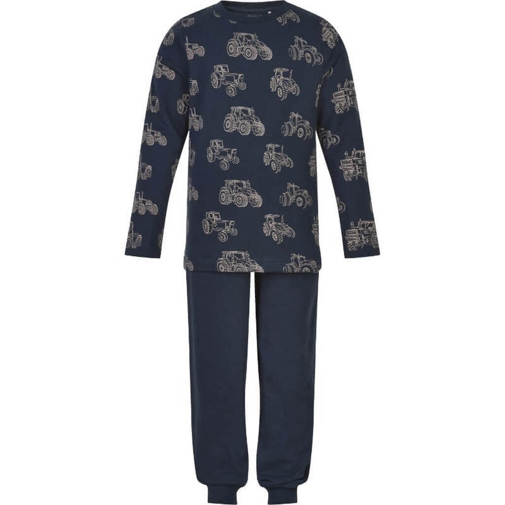 Minymo -  Nattøj - Navy Night med traktor print - 104