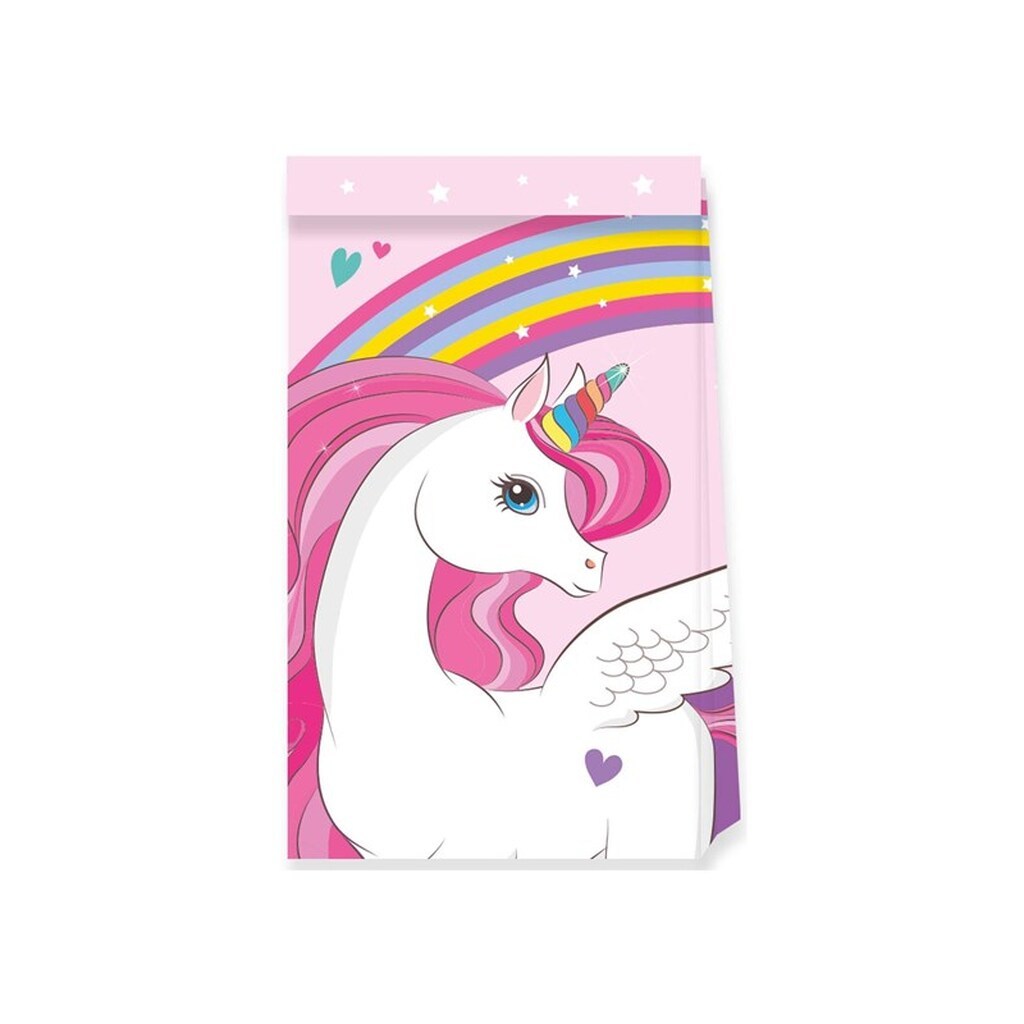 Globos Paper Party Bags FSC Unicorn Rainbow Colors 4 pcs.
