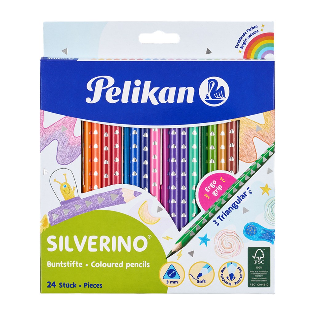 Pelikan Silverino Farveblyanter, 24 stk.