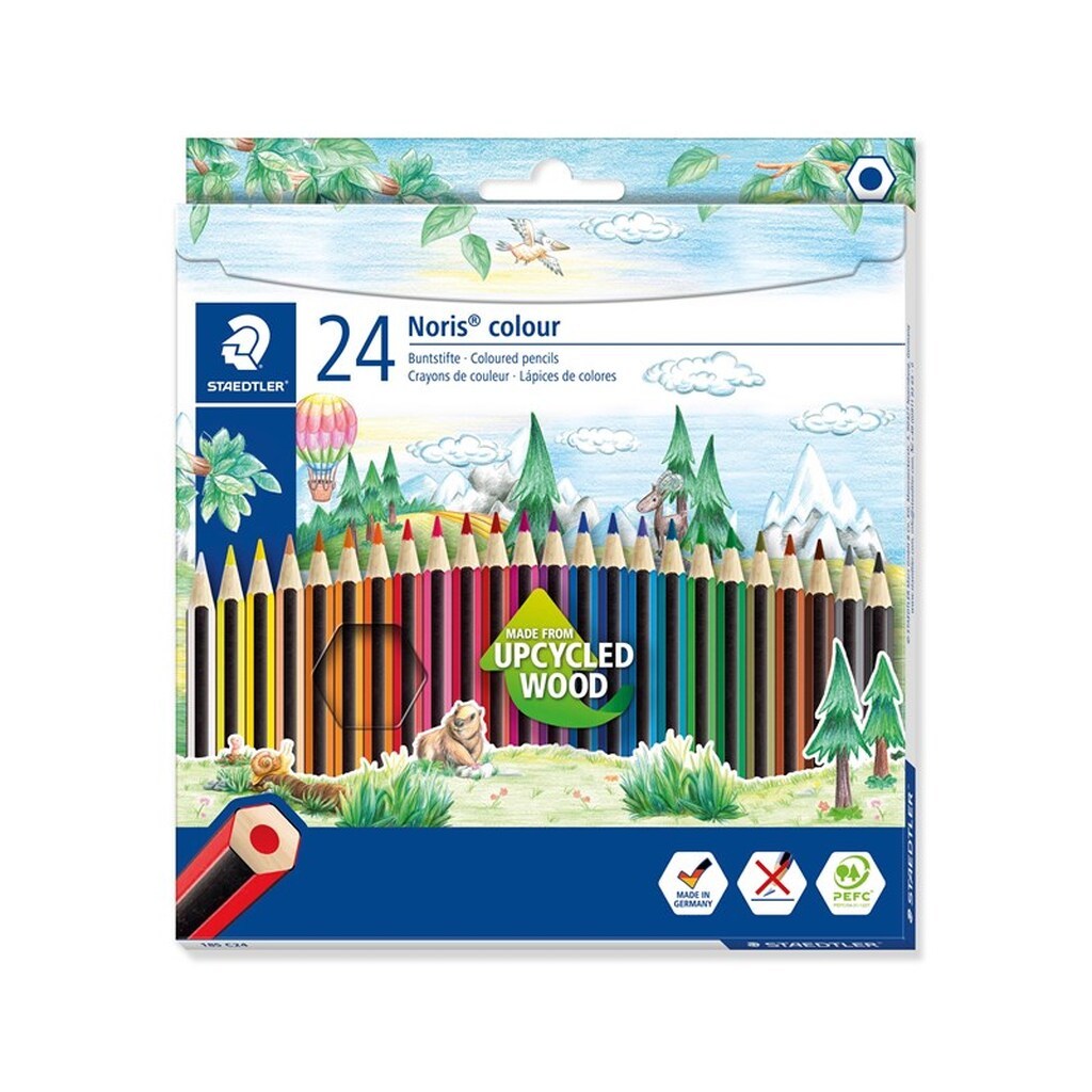 Staedtler Noris Color, 24 stk. ass 100% PEFC