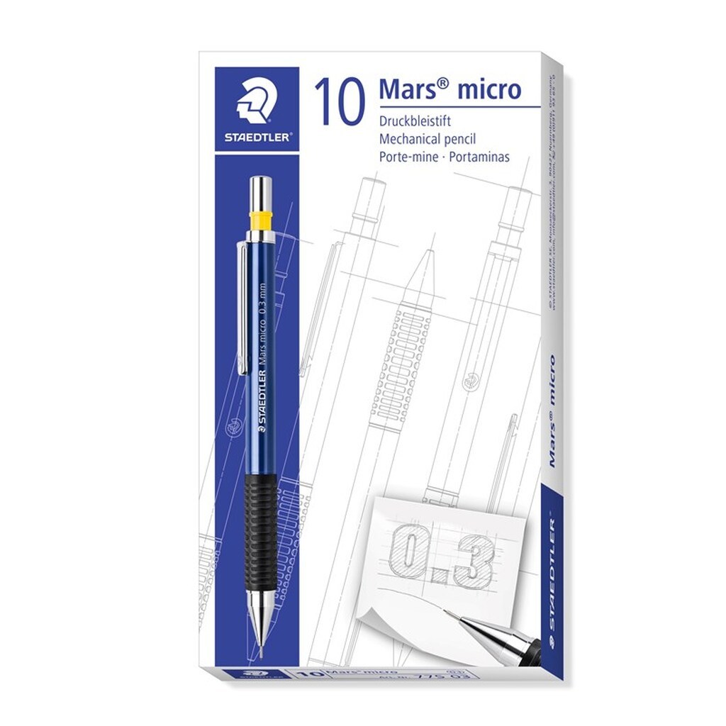 Staedtler MARS MICRO PENCIL, 10 STK, 0,3mm BLÅ