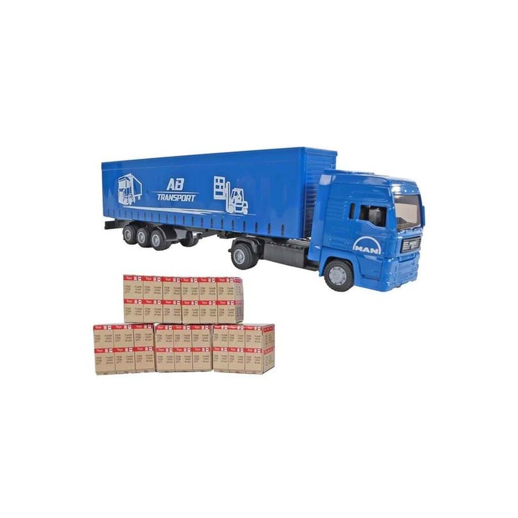 Kids Globe Man Truck with Trailer 30cm