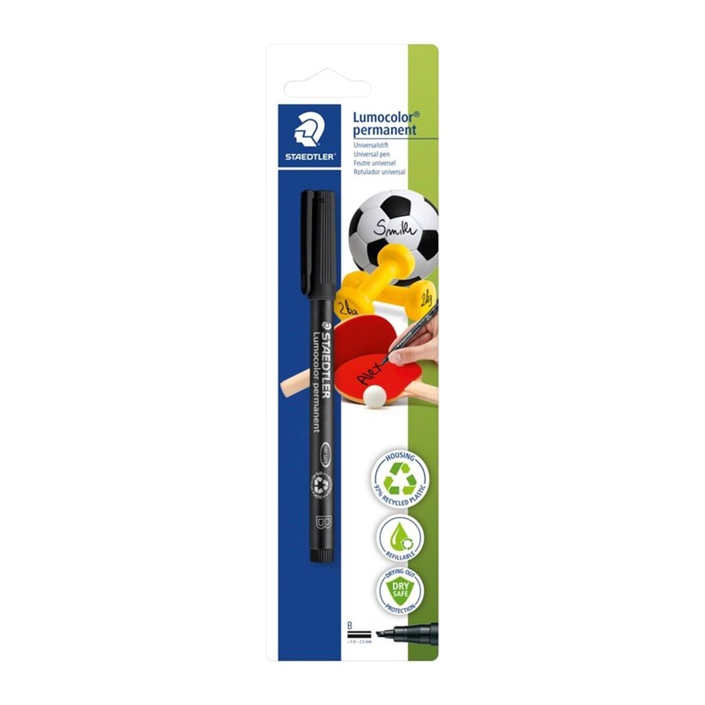 Staedtler Lumocolor Perm B Sort 1/Bk