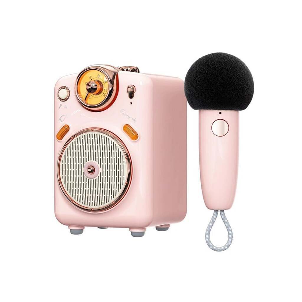 Divoom Fairy-OK Retro Mini Karaoke Speaker - Pink