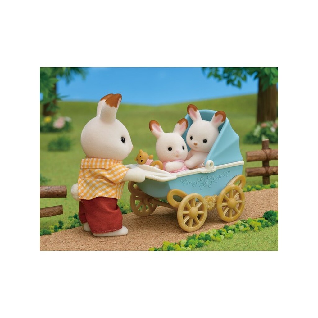 Sylvanian Families Sæt med Chokoladekanin-tvillingerne (barnevogn)