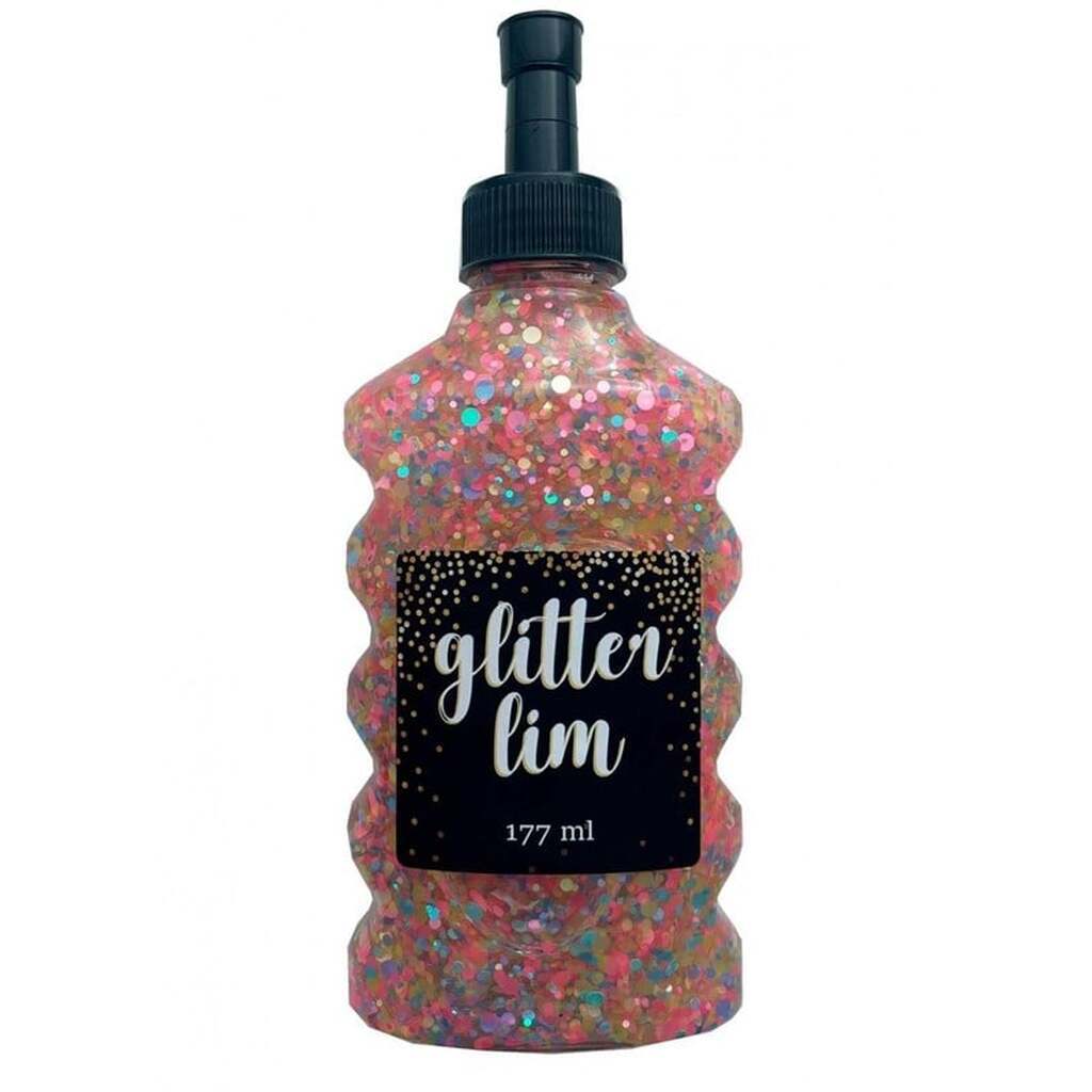 Hobby Mate Glitterlim grov glitter, Pink, 177ml
