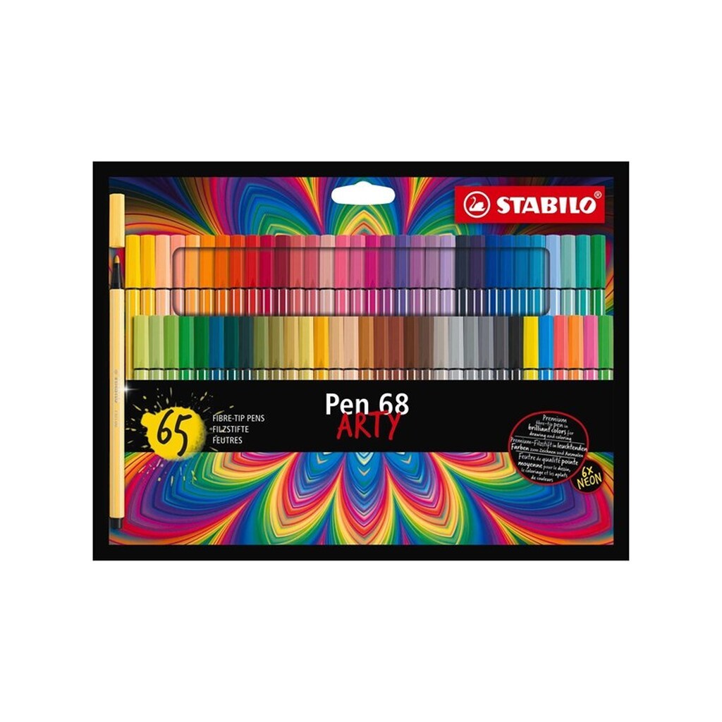 STABILO - Pen 68 ARTY cardboard wallet of 65 colors