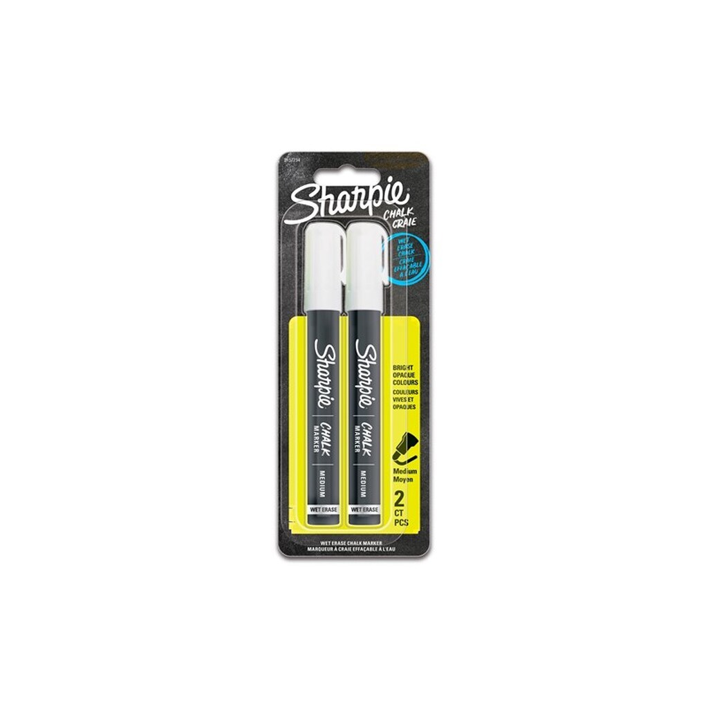 Sharpie kridtmarkører | Wet Erase Chalk Markers | Hvid | 2 styk