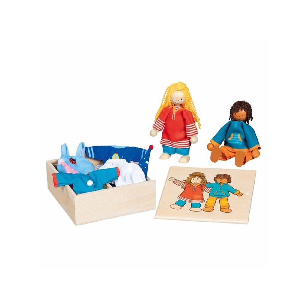Goki Flexible Dolls Fynja &amp; Fabio 6 Outfits
