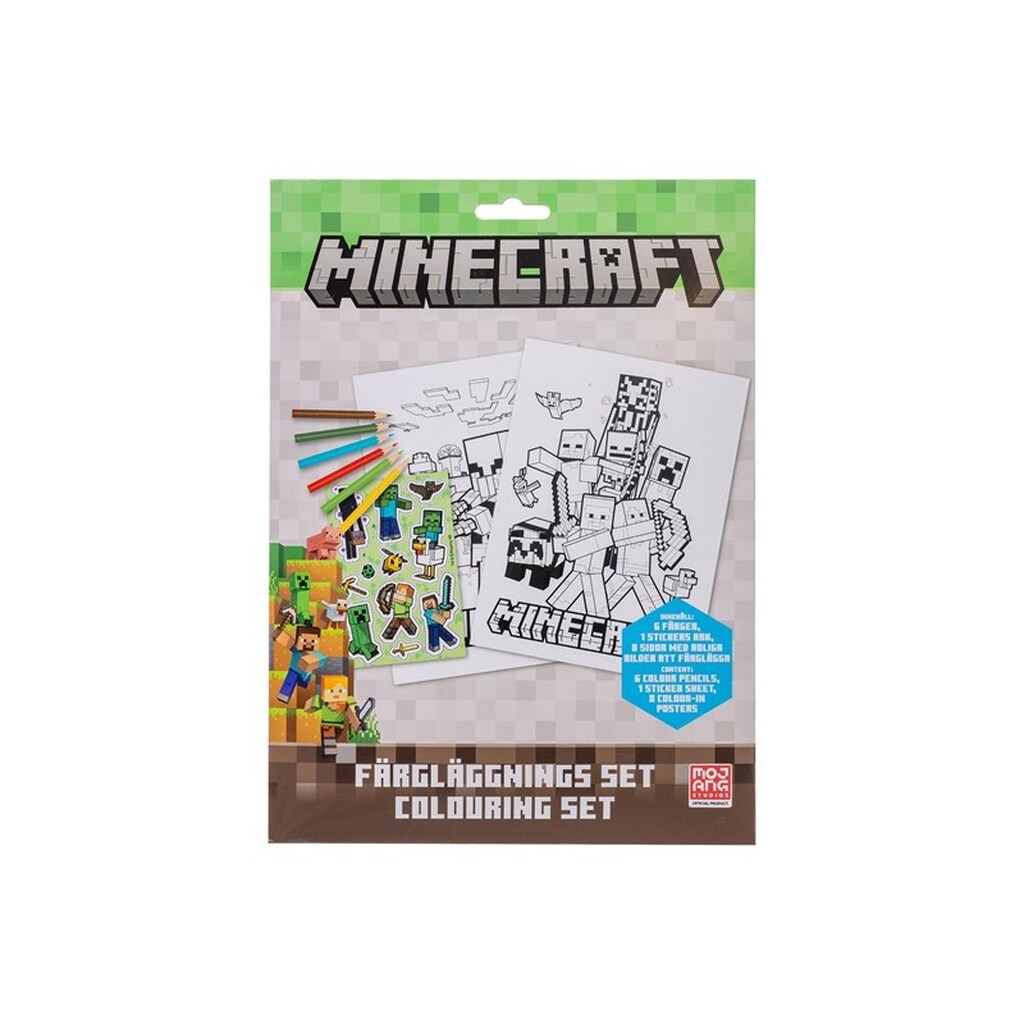 Euromic MINECRAFT Coloring set w/6 col. pencils sticker