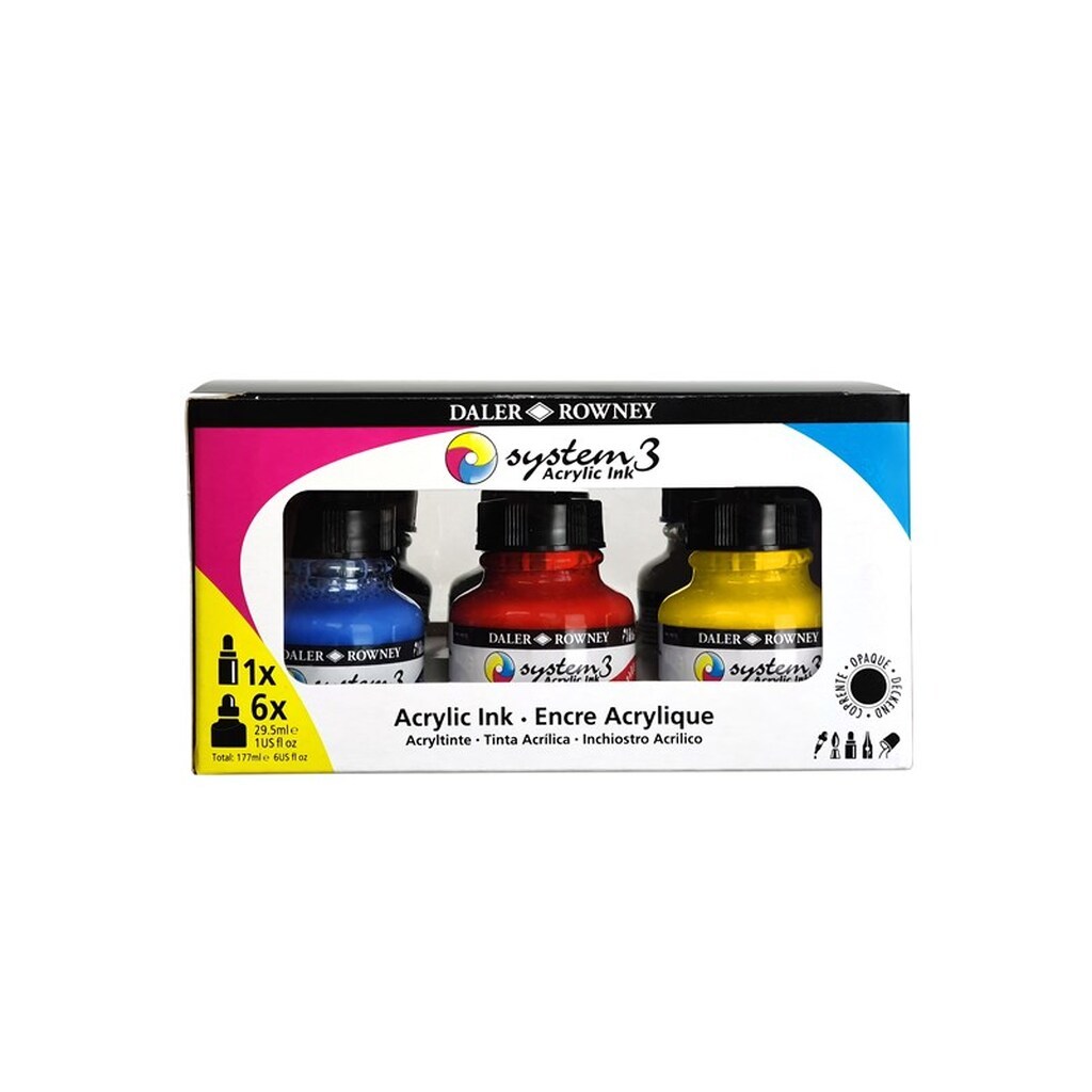 Daler-Rowney System3 Intro Ink Set 6x29.5 ml