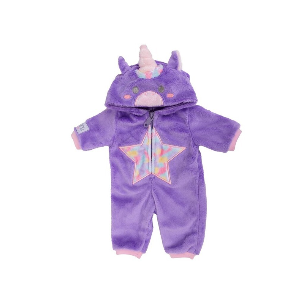 Tiny Treasures Unicorn Star dukke-outfit med hætte